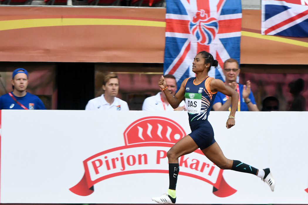 Hima Das, sprinter from Assam and HR Officer at IndianOil Corporation, at an athletics competition