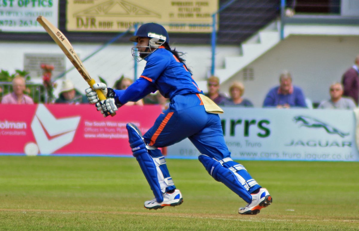 Mithali Raj, India women's cricket captain, at the crease